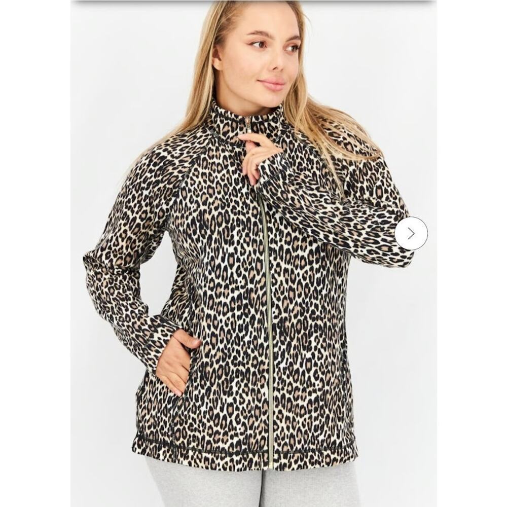 Tommy Bahama Cat's Meow front Zip stretch cotton jacket size xs